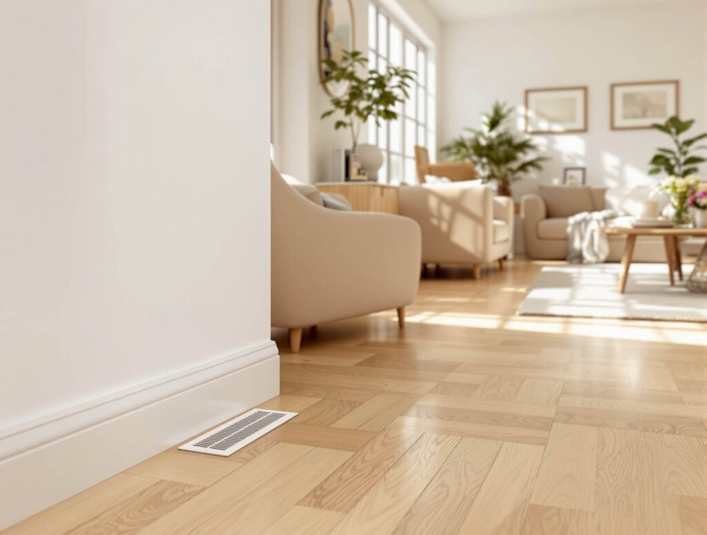 a vent on the floor in a room